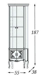 размеры библиотека Panamar 727.001 стеклянные двери